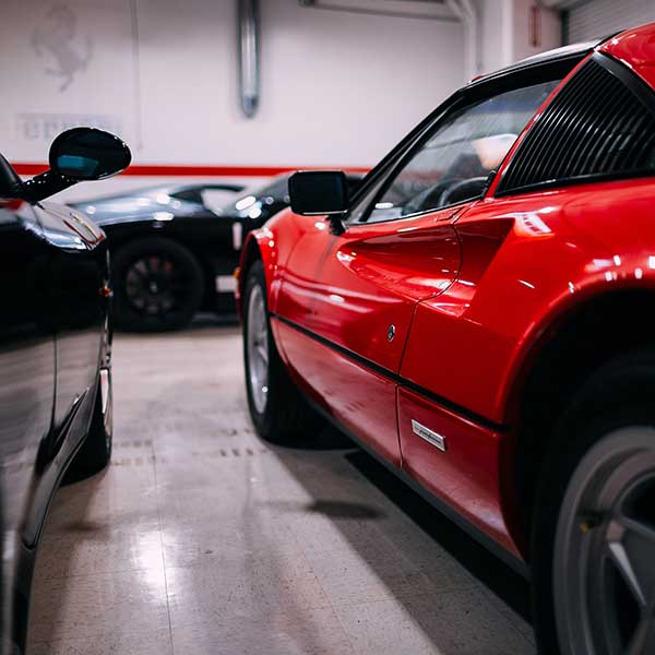 Red color car's side view